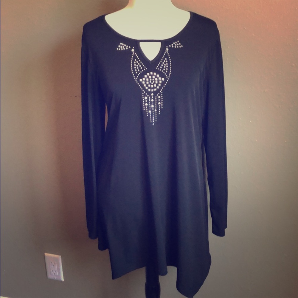 Brand New - Black with silver accent tunic